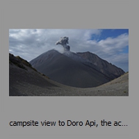 campsite view to Doro Api, the active volcano